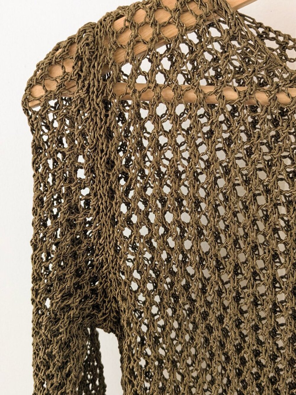 Zara Knit Crochet Olive Sweater - Picture 2 of 3